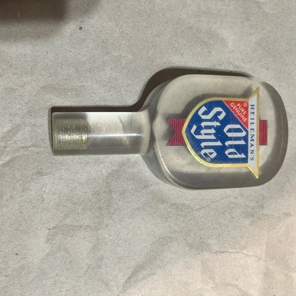 Heileman‎ Old Style Tap Handle Clear Acrylic Shield Logo Vintage Shorty Beer